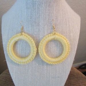 Crochet Hoop Earrings Yellow